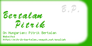 bertalan pitrik business card